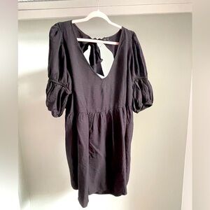 Eloquii Plus Size Dress Women’s 22/24 Short Sleeve Back Cutout Double Tie V neck